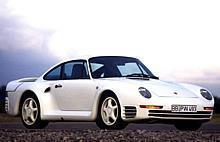 Porsche 959 (Modelljahr 1986). Der 959 war das bislang stärkste Serienmodell. Er verfügte über elektronisch geregelten Allradantrieb und Register-Turboaufladung.